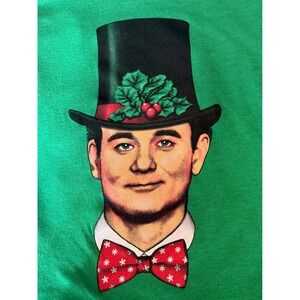 Chive Tees Bill Murray Christmas Top Hat Green Graphic T-Shirt Sz 3XL Holiday